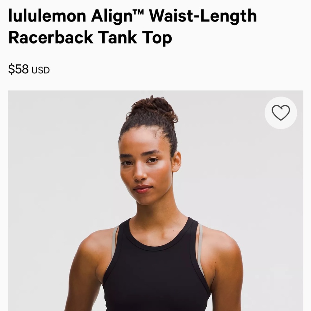 lululemon athletica Black Racerback Tank Top